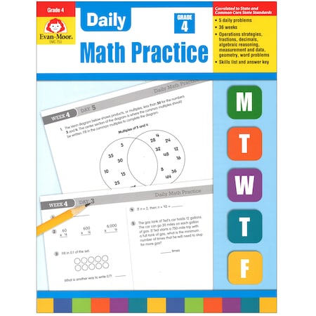 Evan-Moor Daily Common Core Math Practice, Grade 4 753